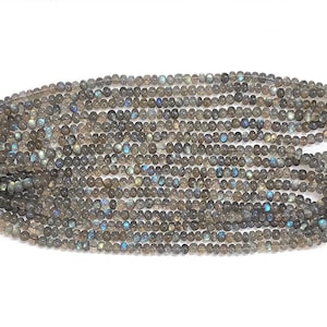 Natural Labradorite Smooth Rondelle Beads-Labradorite Bead-Flashy Labradorite-Smooth Rondelle-Labradorite Gemstone Beads-Jewelry Making Bead