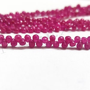Natural Mogok Burma Ruby Beads-Smooth Drop Shape Beads-Amazing Quality-Drop Briolette Beads-Pinkish Red Color Bead-Ruby Beads-Gemstone Beads
