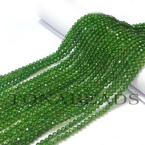 AAA Natural Chrome Diopside Faceted Round Beads- Chrome Diopside Beads- Chrome diopside- Jewelry Making Beads-12.5inch-3.20mm-Gemstone Beads