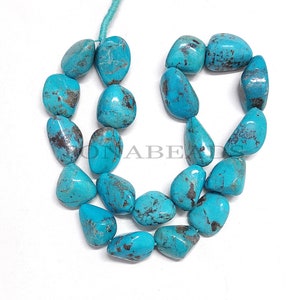 Natural Turquoise Smooth Nugget Bead-Turquoise Beads-Smooth Nugget Bead-Turquoise Smooth Gemstone Nugget-16 inch-Smooth Turquoise Nugget