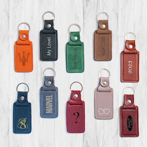 Personalized Leather Keychain – Custom Engraving, Handmade Gift