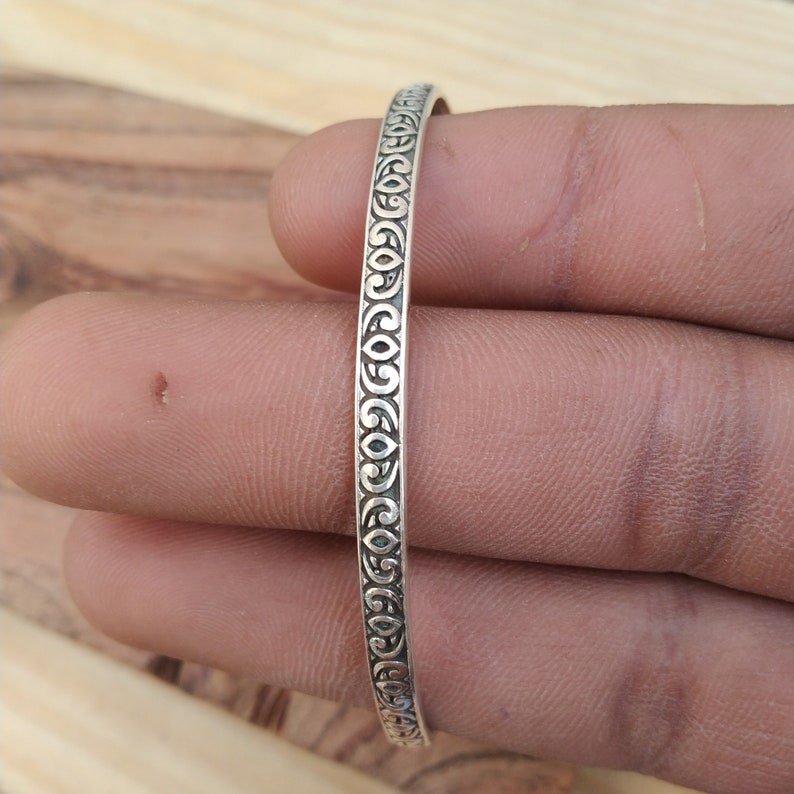 Silver Bangle Silver Bangle 925 Sterling Silver Inner Size 65 mm