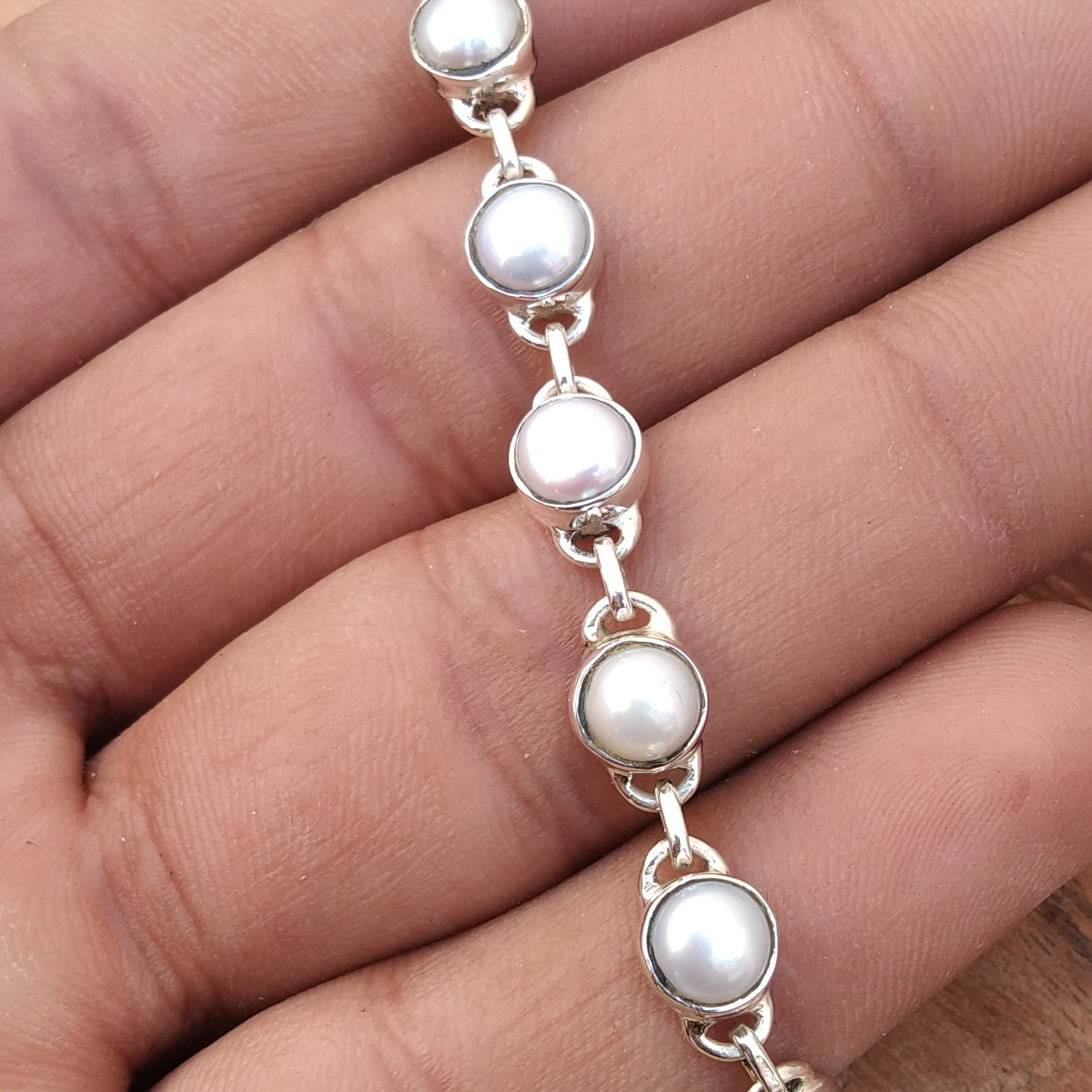 Pearl bracelet 925 Sterling Silver Pearl Gemstone Silver Etsy