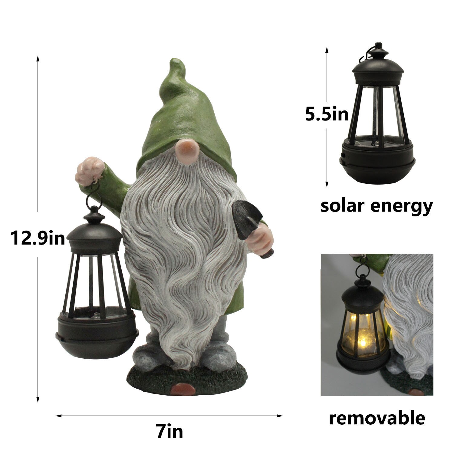 Garden Gnome Ornaments Solar Energy Luminous Gnome Outdoor Etsy