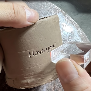 Personalized Clay Stamp Custom Logo Stamp Acrylic Pottery Stamp Ceramic Signature Stamp Handmade Business Branding Tool