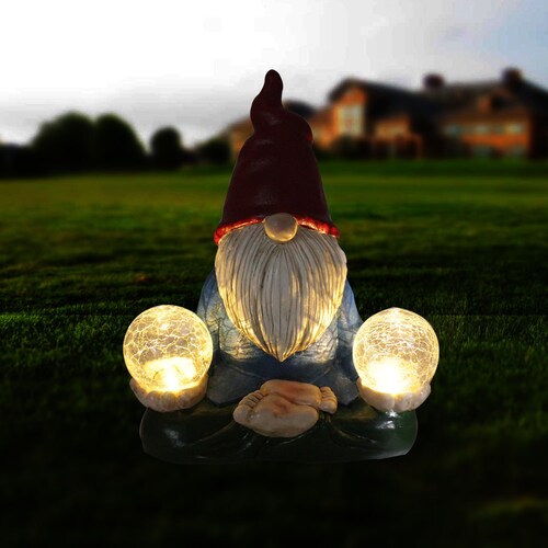 Garden Gnome Sculpture Outdoor Solar Dwarf Ornaments Garden lawn Decoration