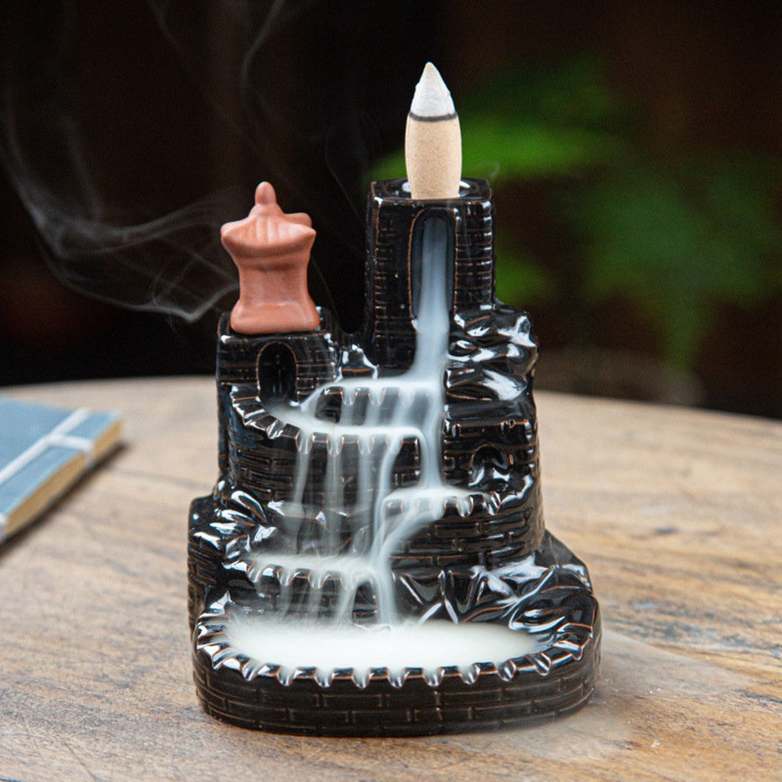 The Great Wall Waterfall Incense Burner Ceramic Burner Etsy