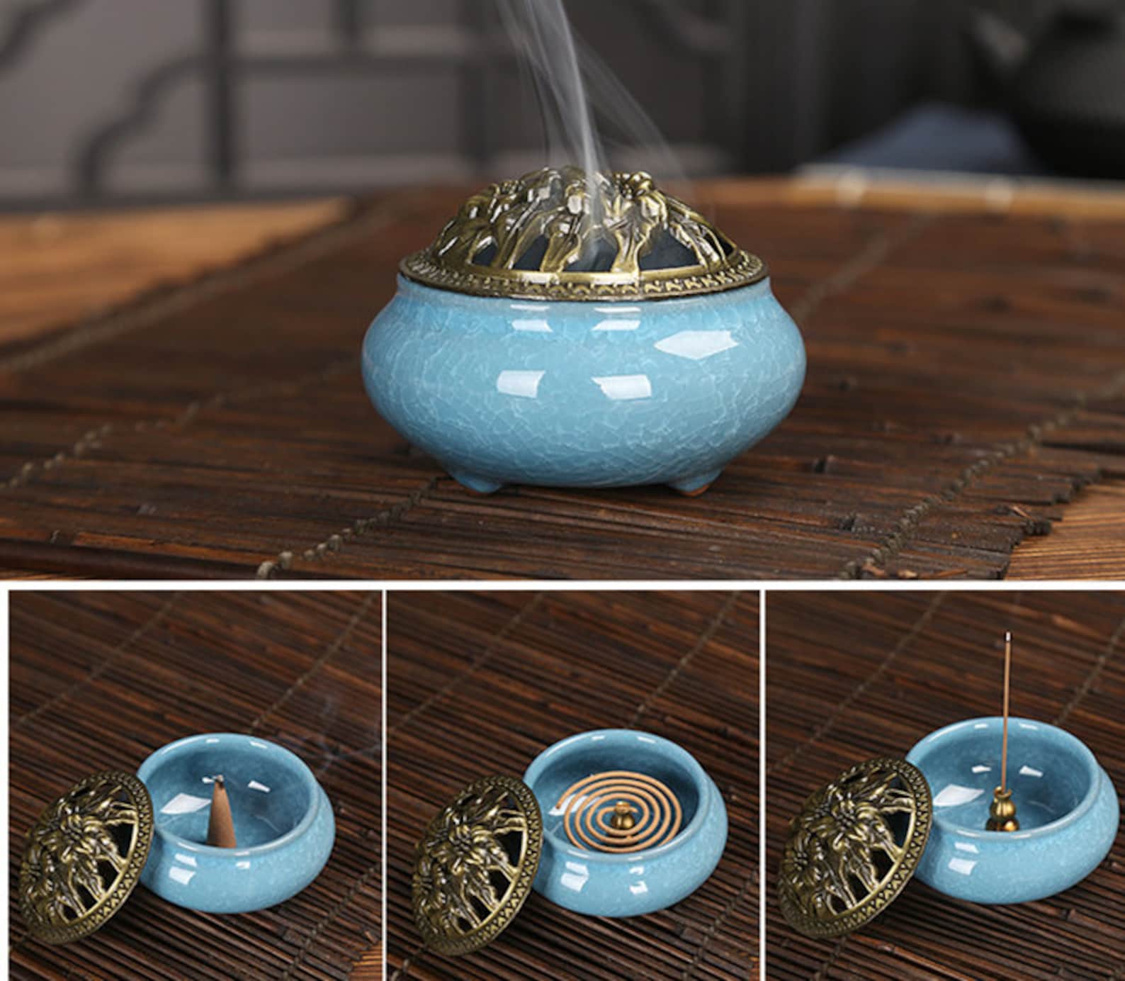 Chinese Retro Incense Burner Ceramic Burner Fragrance Holder Etsy