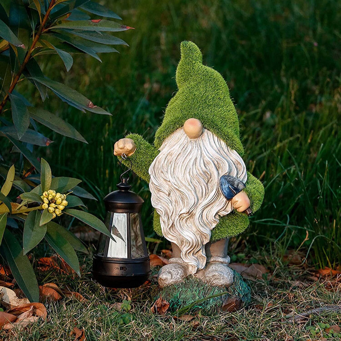 Garden Gnome Ornaments Solar Energy Luminoso Gnome Decoración Etsy