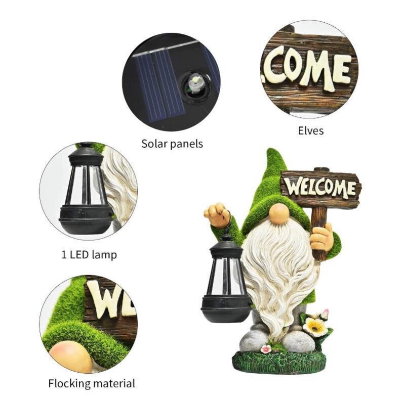 Outdoor Solar Garden Resin Ornaments Dwarf Resin Crafts Etsy UK