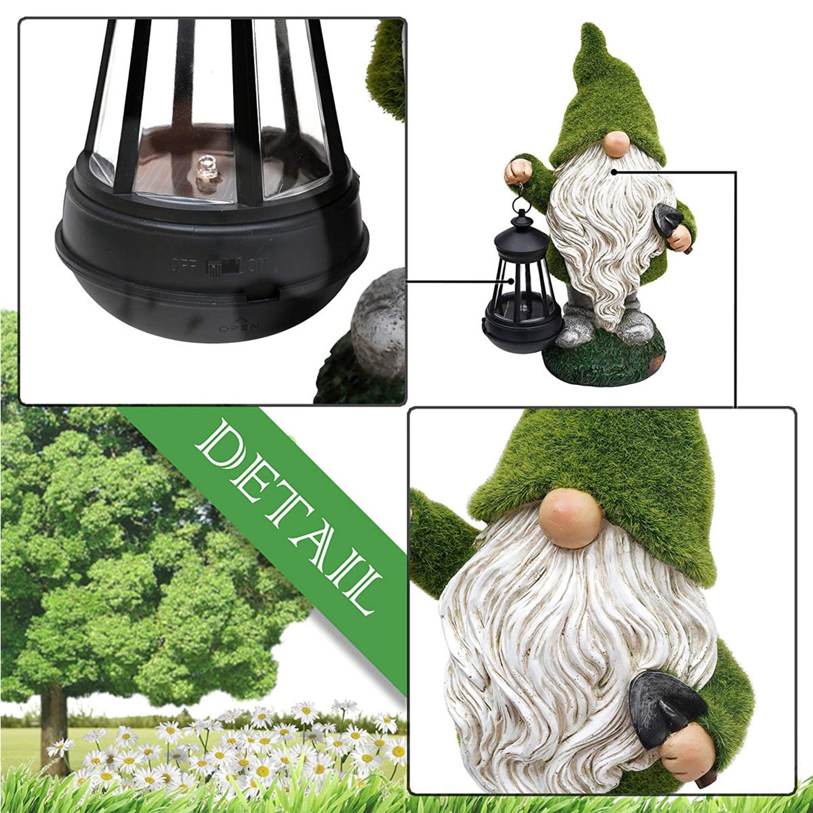Garden Gnome Ornaments Solar Energy Luminous Gnome Outdoor Etsy