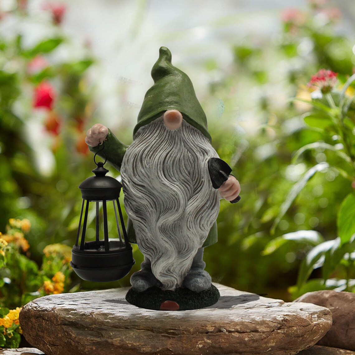 Garden Gnome Ornaments Solar Energy Luminous Gnome Outdoor Etsy