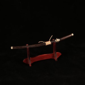 Nova miniatura de 1 a 6 faca estilo japonês, faca de mão e adereços de espada, bainha de ébano de aço VG10