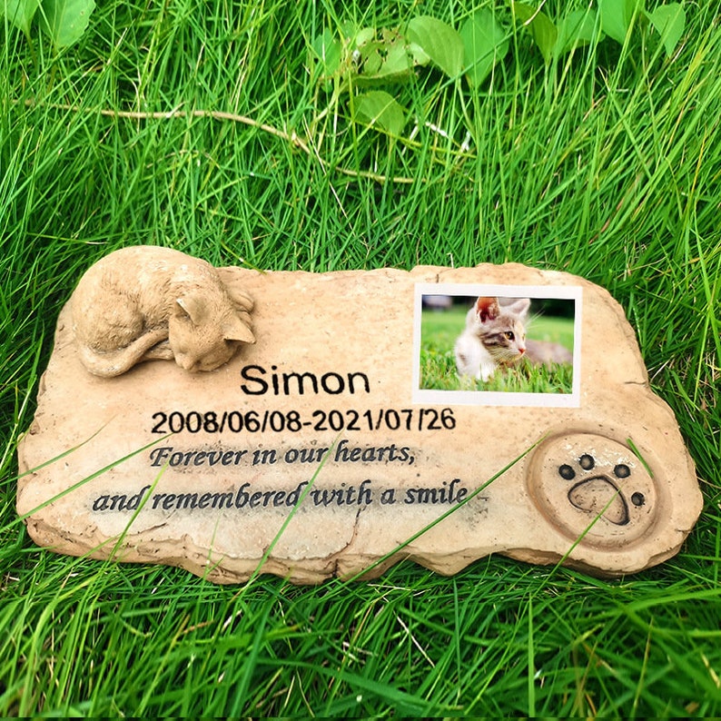 Custom Cat Memorial Stone Personalized Cat Grave Marker Etsy