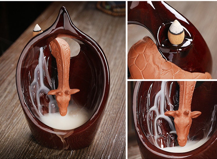 Giraffe Waterfall Incense Burner Ceramic Burner Fragrance Etsy