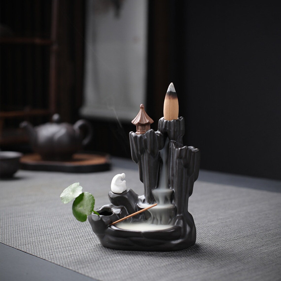 Waterfall Incense Burner Ceramic Burner Fragrance Holder Etsy