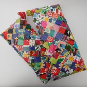 Sac à main multicolore, sac pour femme Nahui Ollin, pochette unique pour magazine, technique de pliage pour bonbons