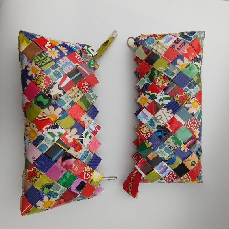 Sac à main multicolore, sac pour femme Nahui Ollin, pochette unique pour magazine, technique de pliage pour bonbons image 6