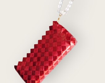 Metallic Rote Clutch: Handgemachte Magazin Papier Tasche