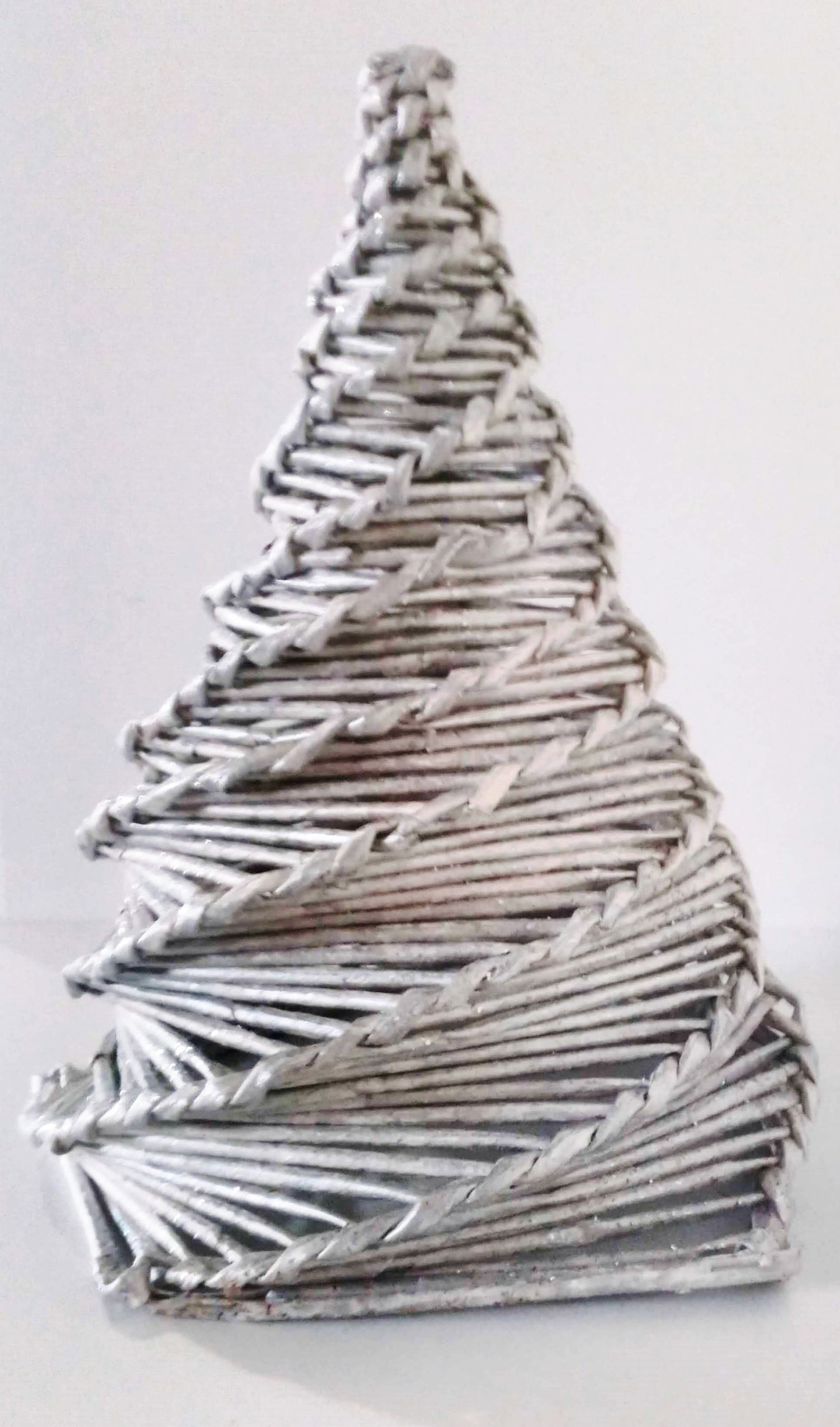 Recycled Tree Paper Woven Christmas Trees Spiral Waste Paper Etsy