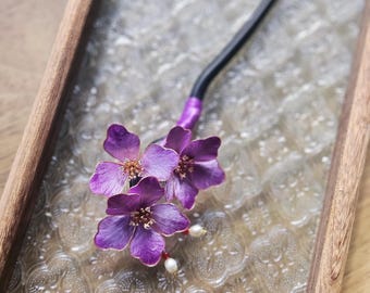 Handmade Silk Flower Ronghua Hair Pin