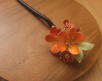 Handmade Silk Flower Ronghua Hair Pin