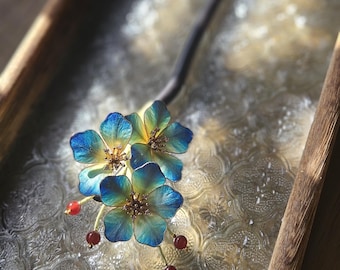 Handmade Silk Flower Ronghua Hair Pin