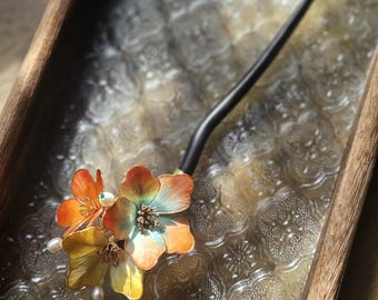 Handmade Silk flower Ronghua Hair Pin