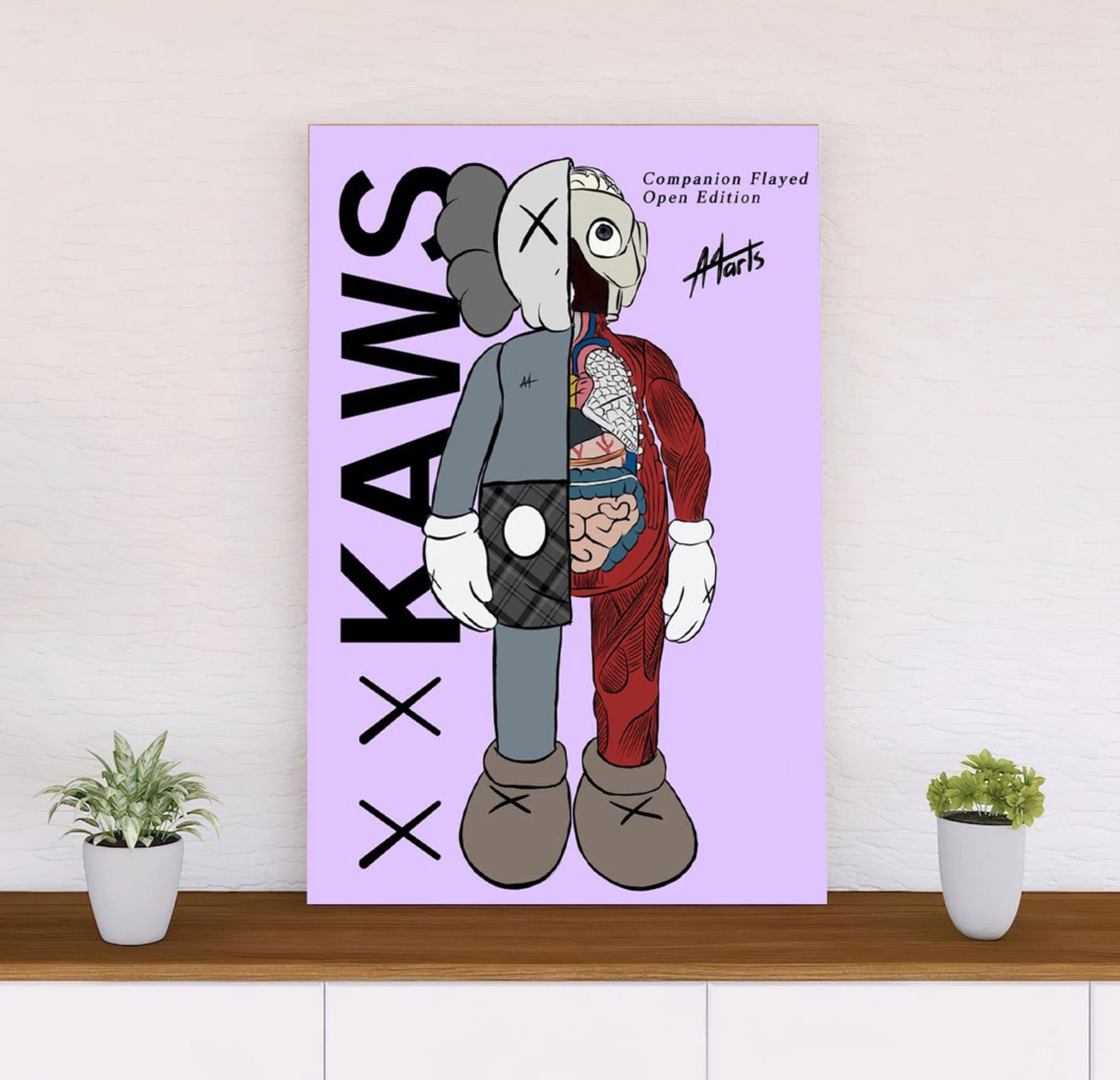 Street Fashion Style Poster Framed Kaws Poster Framed Kaws | Etsy