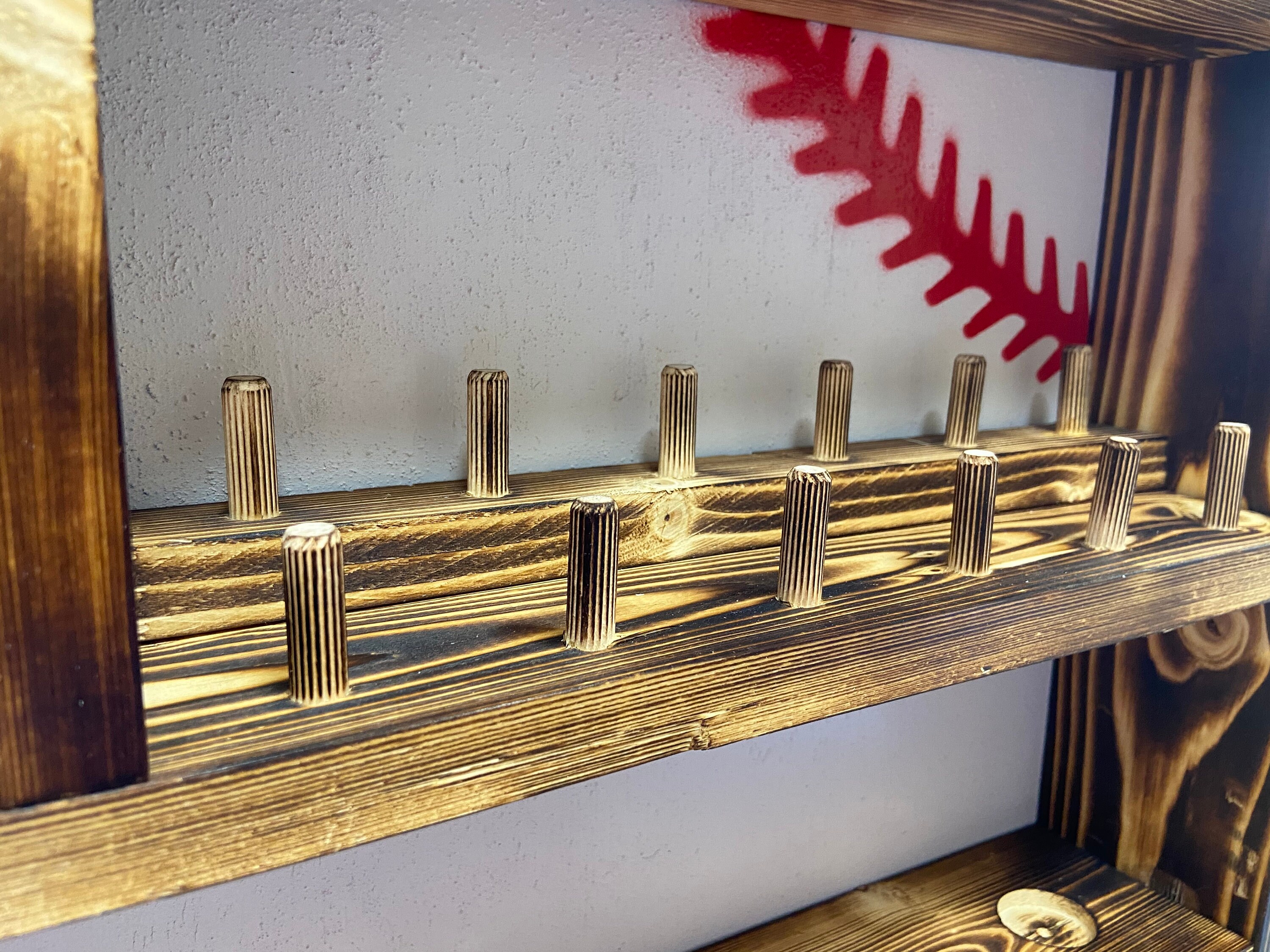 Baseball Ring Holder Baseball Flag Holder Wooden Baseball Etsy