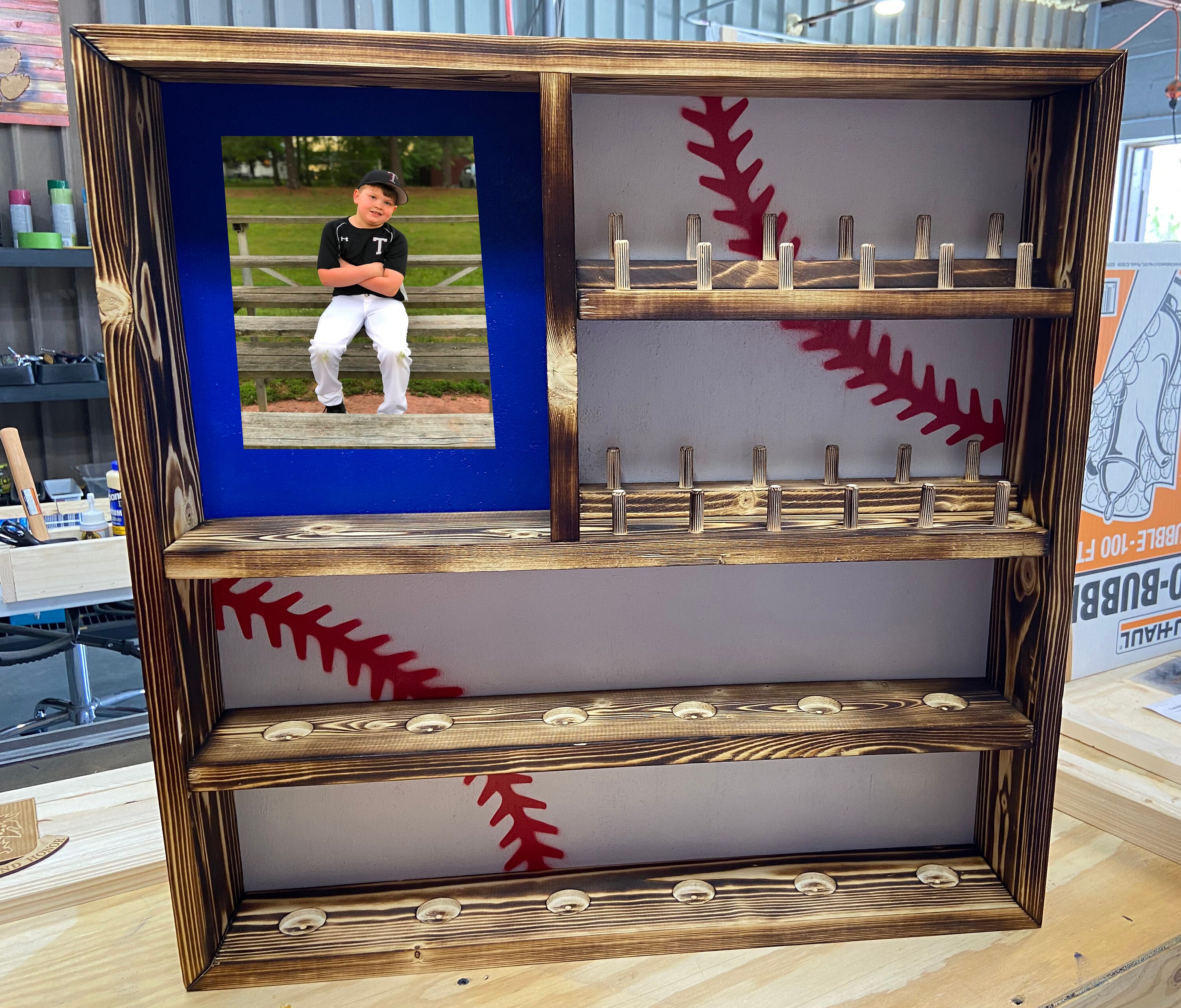 Baseball Ring Holder Baseball Flag Holder Wooden Baseball Etsy