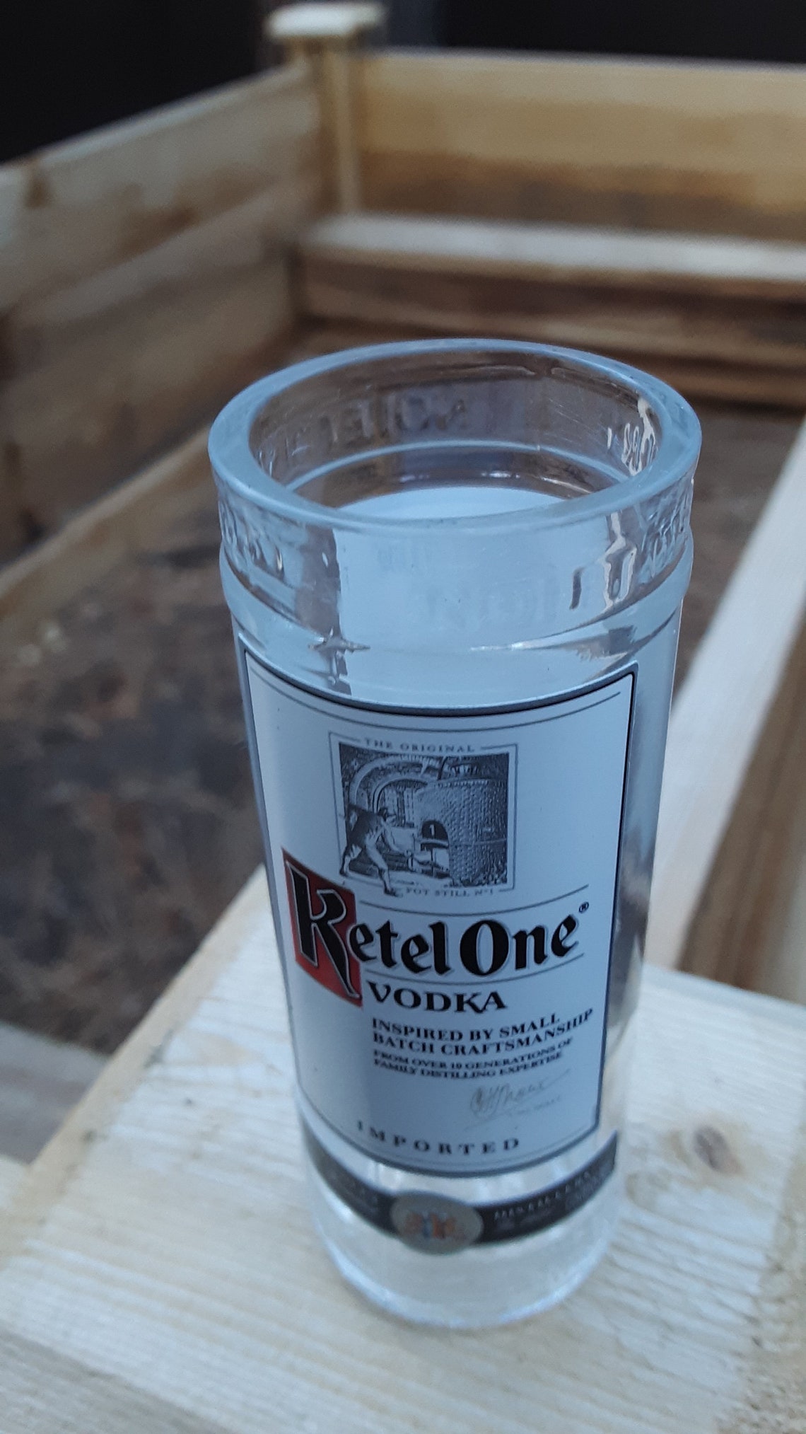 Ketel One Vodka Shot Glass Made From Recycled Mini Bottle Etsy