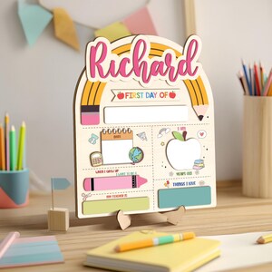 Customized First And Last Day Of School Sign, Personalized Back to School Sign, Kindergarten First Day Sign, 1st Day School Wooden Board