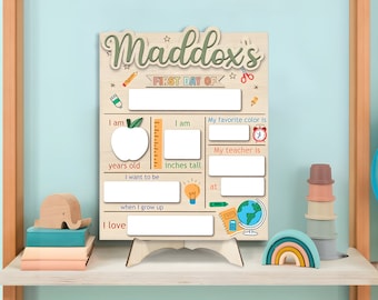 Eerste en laatste schooldag verwisselbaar houten bord Gepersonaliseerde aandenken voor kinderen Educatie Geweldig cadeau Herbruikbaar, droog uitwisbaar schoolbord