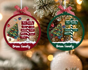 Adorno familiar para árbol de Navidad, adorno familiar personalizado, adorno familiar 4D, coctelera familiar, regalo para la familia, regalo de Navidad