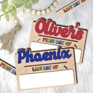 Letrero para el primer día de clases x Letrero para el regreso a clases x Letrero personalizado para el primer y último día de clases x Pizarra borrable en seco reutilizable x Accesorio fotográfico para el regreso a clases