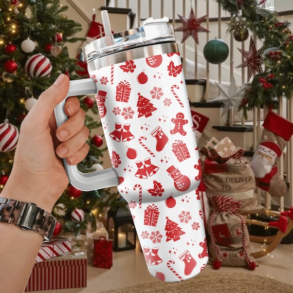 Nutcracker Candy Tumbler 40oz With Handle, Christmas 40oz Tumbler, Santa  40oz Stainless Steel Tumbler With Lid and Straw, Christmas Tumbler 