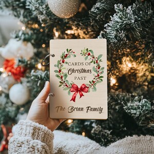 Portatarjetas de Navidad personalizado, recuerdo de tarjetas, almacenamiento de tarjetas, libro de recuerdos de Navidad personalizado, guardián de tarjetas personalizado, tarjetas de Navidad,