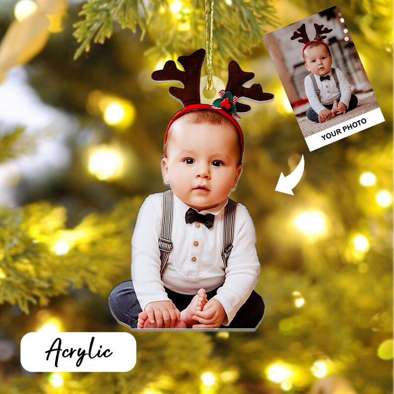 Personalized Family Christmas Ornaments, Photo Ornament, Custom Photo