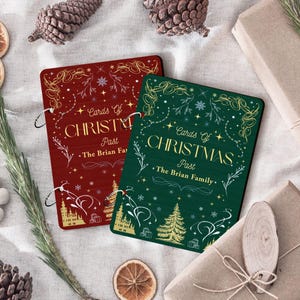 Porta tarjetas de Navidad personalizado, recuerdo de tarjetas, almacenamiento de tarjetas, libro de recuerdos de Navidad personalizado, guardián de tarjetas personalizado, libro de tarjetas de Navidad.