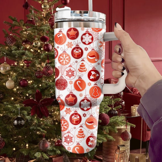 40oz Christmas Stainless Steel Tumblers with Handle