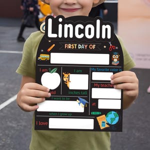 Letrero intercambiable para primer y último día de clases, letrero personalizado para el primer día de regreso a clases, tablero escolar de madera personalizado, regalo para estudiantes.