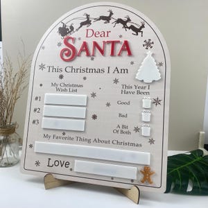 Liebes Santa Board, Brief an Santa Board, Kinder Weihnachtsliste Zeichen, Kinder Weihnachtsbrief, Weihnachtswunsch White Board, Weihnachtsschild für Kinder