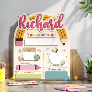 Customized First And Last Day Of School Sign, Personalized Back to School Sign, Kindergarten First Day Sign, 1st Day School Wooden Board