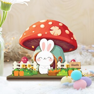 Compagnon de bureau personnalisé pour Pâques - joli cadeau lapin, jouet de bureau kawaii, mini décoration miniature - nouveau collègue meilleur ami, cadeau personnalisé