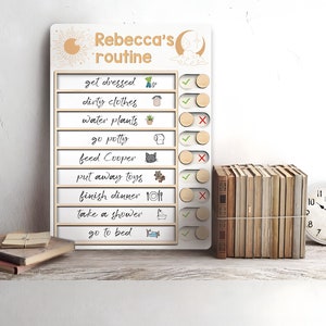 Tableau des routines quotidiennes en bois personnalisé pour enfants, Tableau des routines du matin au coucher, Tableau des routines quotidiennes des tout-petits, Cadeaux pour enfants