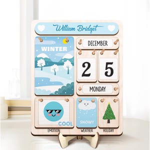 Montessorikalender voor kinderen, maanden en dagen van de week, leerkalender voor kinderen, houten verjaardagscadeau, leerhulpmiddel thuisschoolplanner.