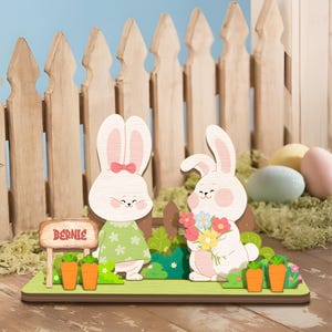 Compagnon de bureau personnalisé pour Pâques - joli cadeau lapin, jouet de bureau kawaii, mini décoration miniature - nouveau collègue meilleur ami, cadeau personnalisé
