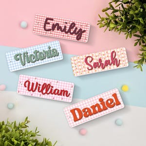 Personalized Kids Name Bag Tag, Custom Acrylic Backpack Tag, Water Bottle Tag, Diaper Bag, Lunchbox Name Tag, School Name Plate, Kid Gifts.