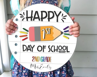 Custom First Day At School Sign, Kids Interchangeable First Day of School Sign, 100th day of school School Sign, School Wooden Sign